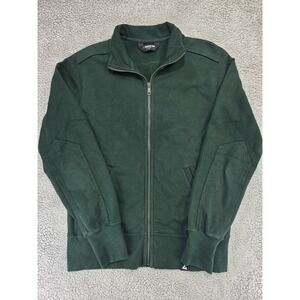 American Giant Jacket Mens Medium Moto Racer Sweatshirt Full Zip Green USA Made